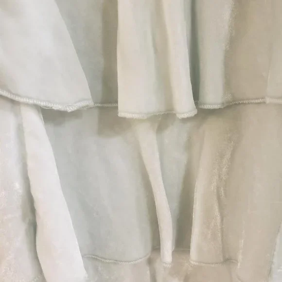 Juicy Couture Velvet Ruffle Tiered Light Pastel Mint Green Skirt - Size S Petite - Picture 3 of 12
